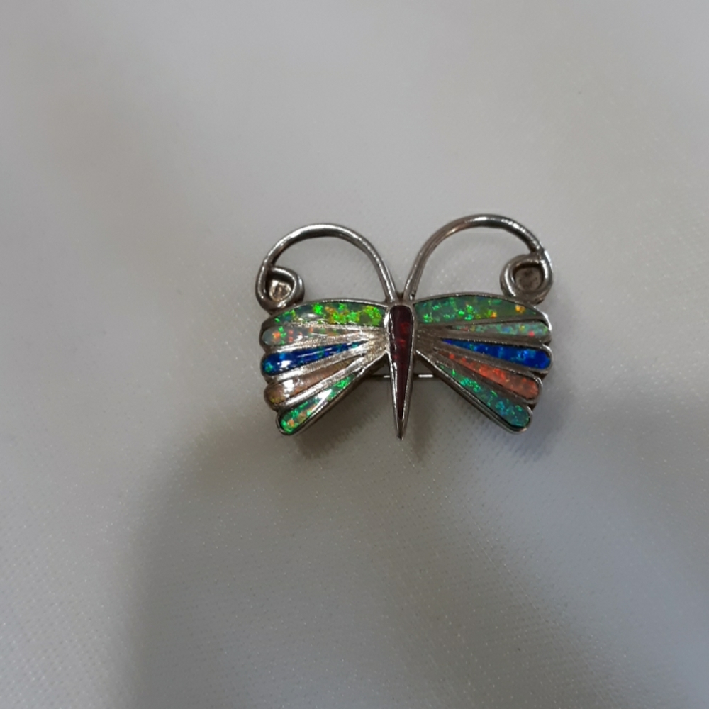 Vtg Sterling Silver Butterfly Pin/Pendant